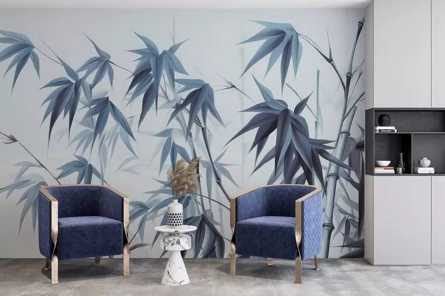 fototapeter Bambus på en lys akvarellbakgrunn w04834v2