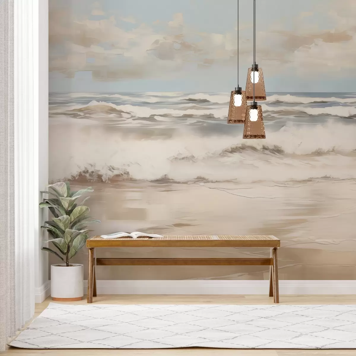 fototapeter Pastellfarget sjølandskap w04836