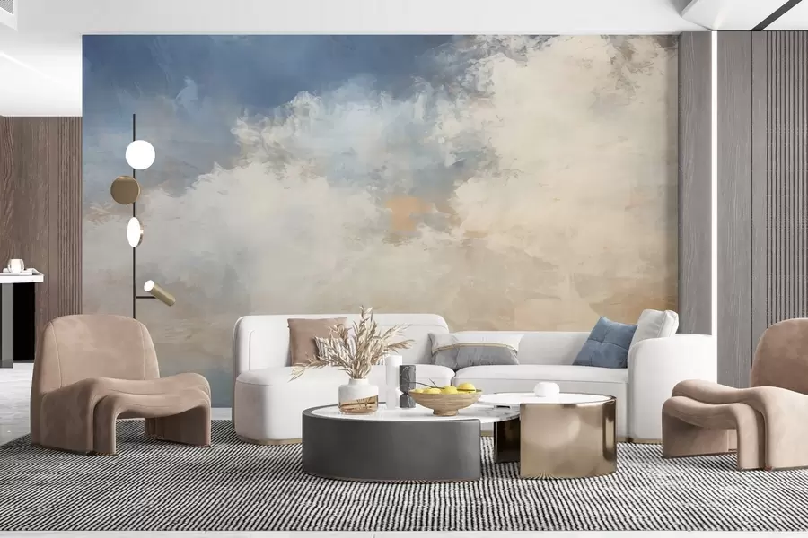 fototapeter Abstrakt bilde av skyer i loftstil w04841
