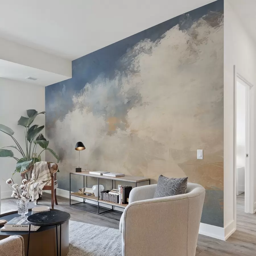 fototapeter Abstrakt bilde av skyer i loftstil w04841