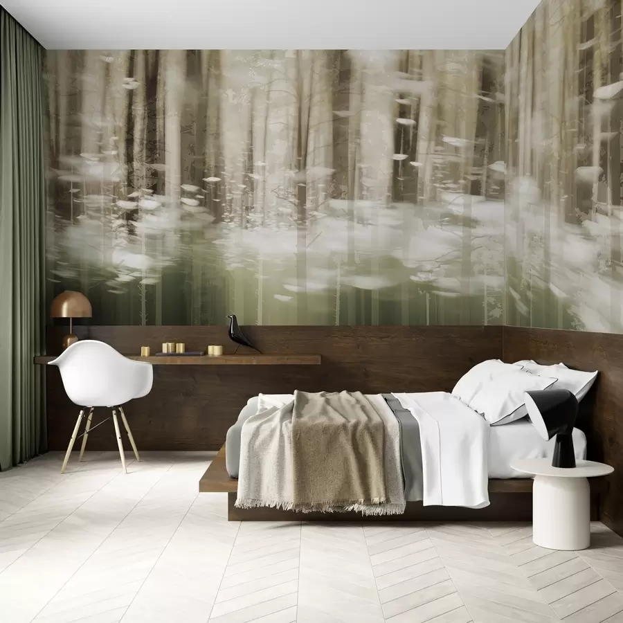 fototapeter Stiliserte trestammer i pastellfarger w04844