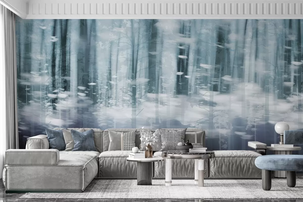 fototapeter Stiliserte trestammer i pastellfarger w04844v1