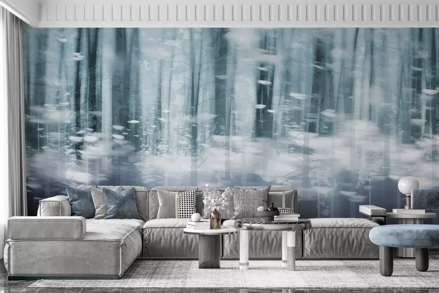 fototapeter Stiliserte trestammer i pastellfarger w04844v1