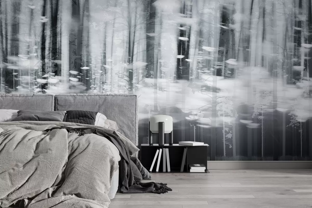 fototapeter Stiliserte trestammer i pastellfarger w04844v2