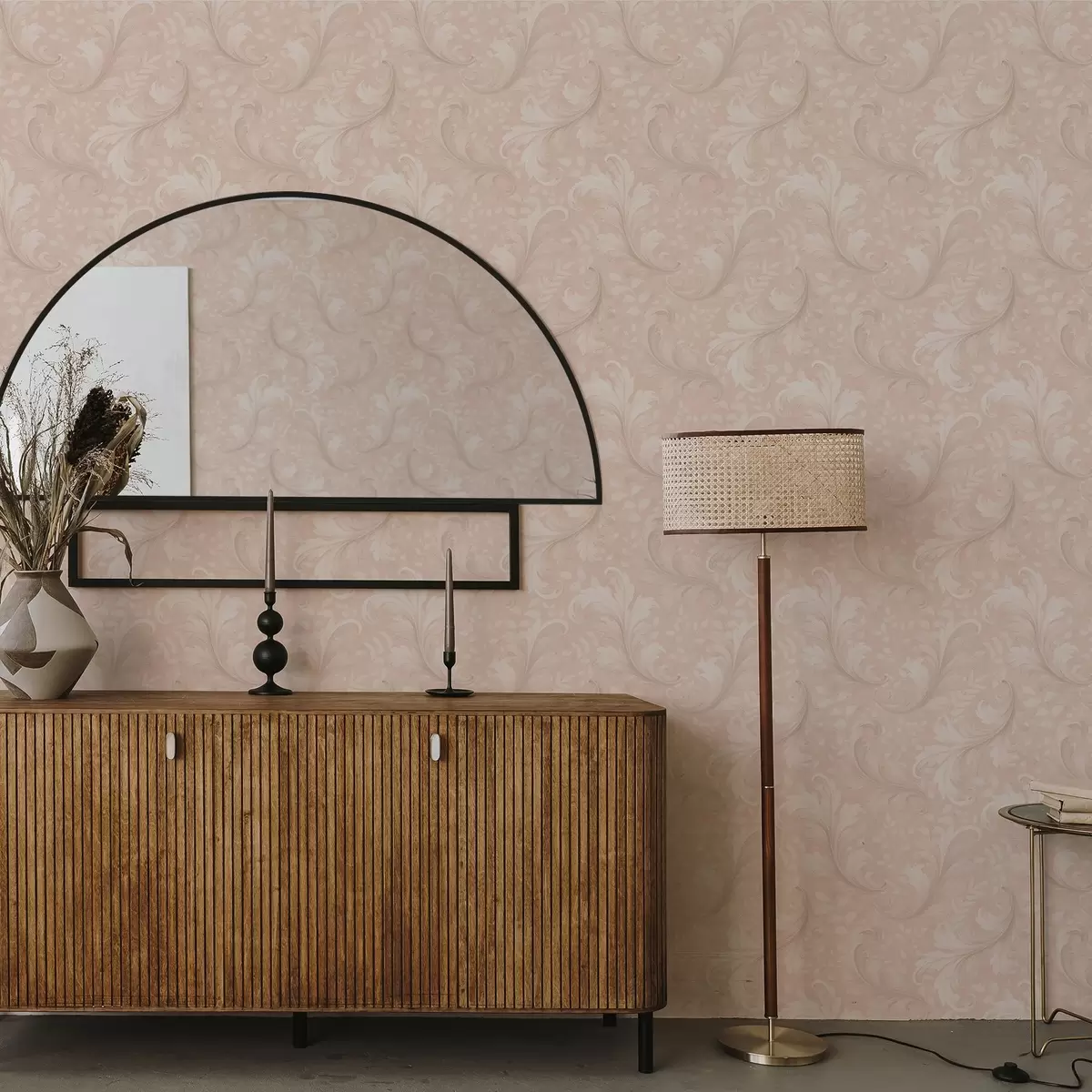 Bakgrunn Akantusblader på varm beige bakgrunn a00772