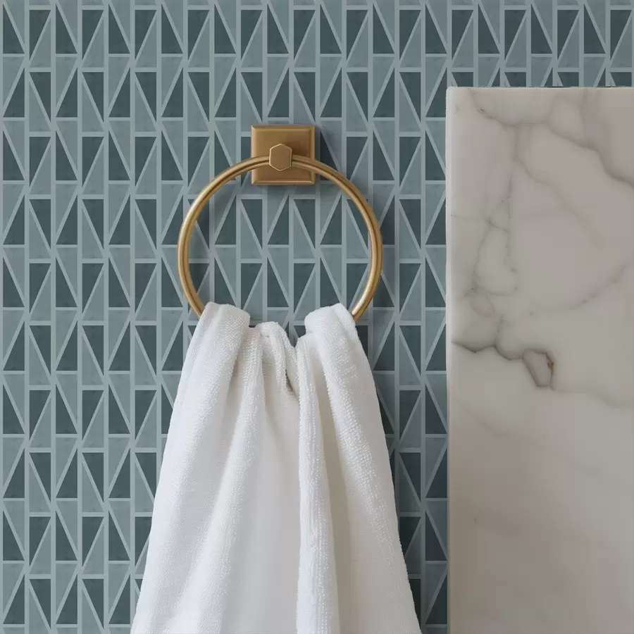 fototapeter Teal glasspanelgitter med diagonale avstivere a00902