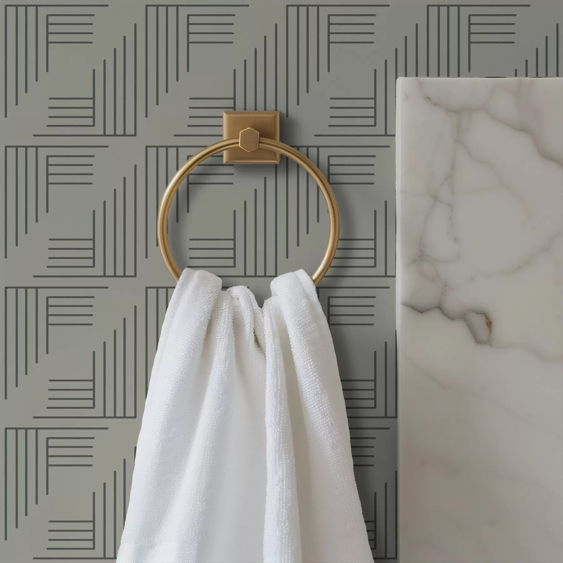 fototapeter Lineære hjørneblokker som danner firkanter i varm grå a00907