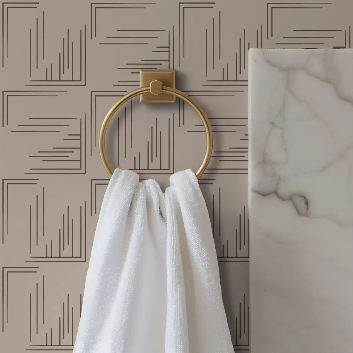 Bakgrunn Store kakao-hjørner med varierte linjefyllinger, sand a00913