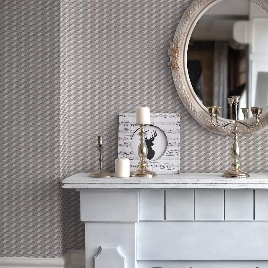 fototapeter Mauve modulære fliser med sammenkoblede halvsirkler a00915