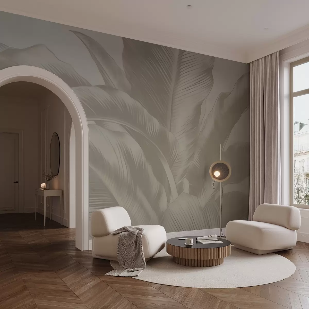 fototapeter Lange blader, bananblader med slitt effekt w04827v4