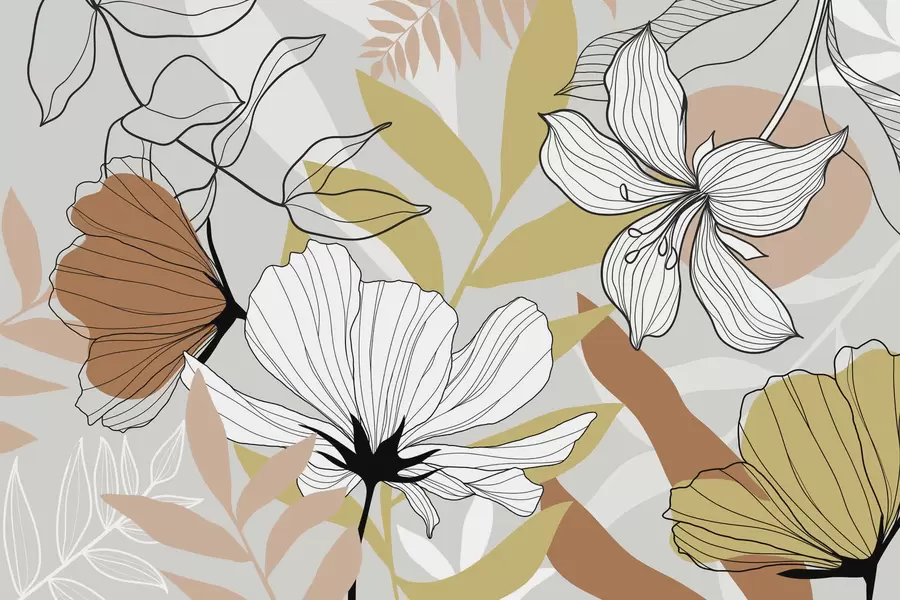 fototapeter Abstrakte planter og blomster w04898