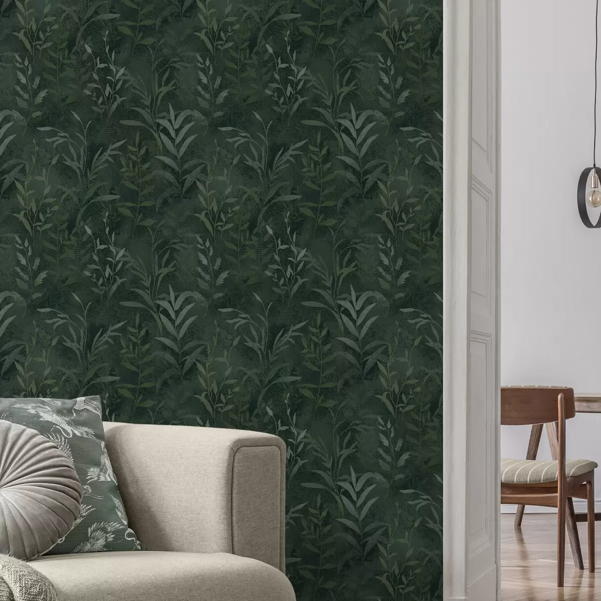 Bakgrunn Mørkegrønn bakgrunn med gjennomsiktige bladgrener a00888