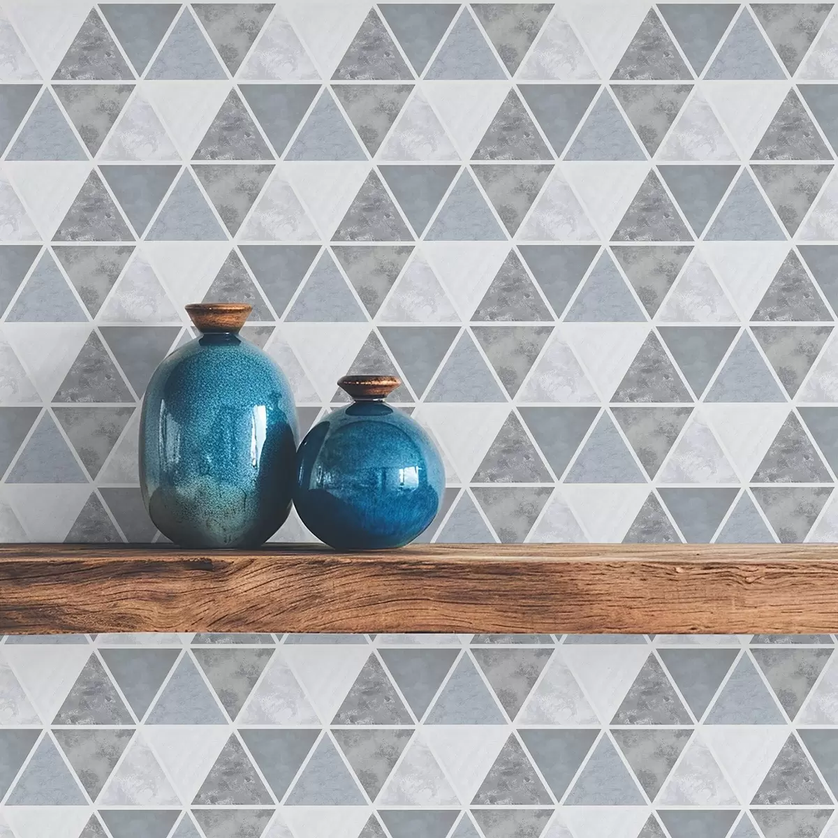 Bakgrunn Trekantgeometri i kule blågrå toner a00917v1