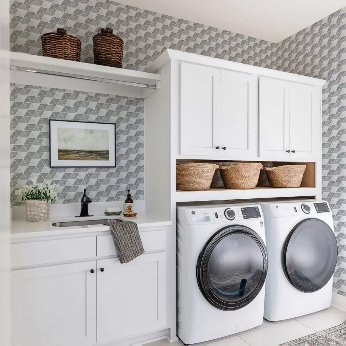 Bakgrunn Trekantgeometri i kule blågrå toner a00917v1