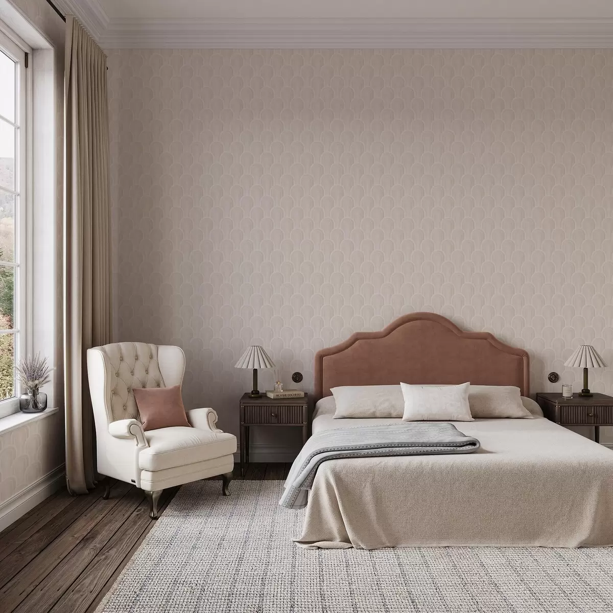 Bakgrunn Små buemoduler i varme krembeige nyanser a00924