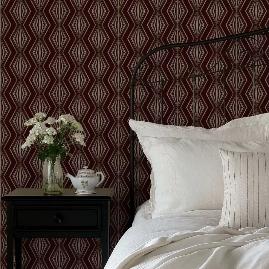 fototapeter Diamantgeometrisk mønster på vinbrun bakgrunn a00925v1