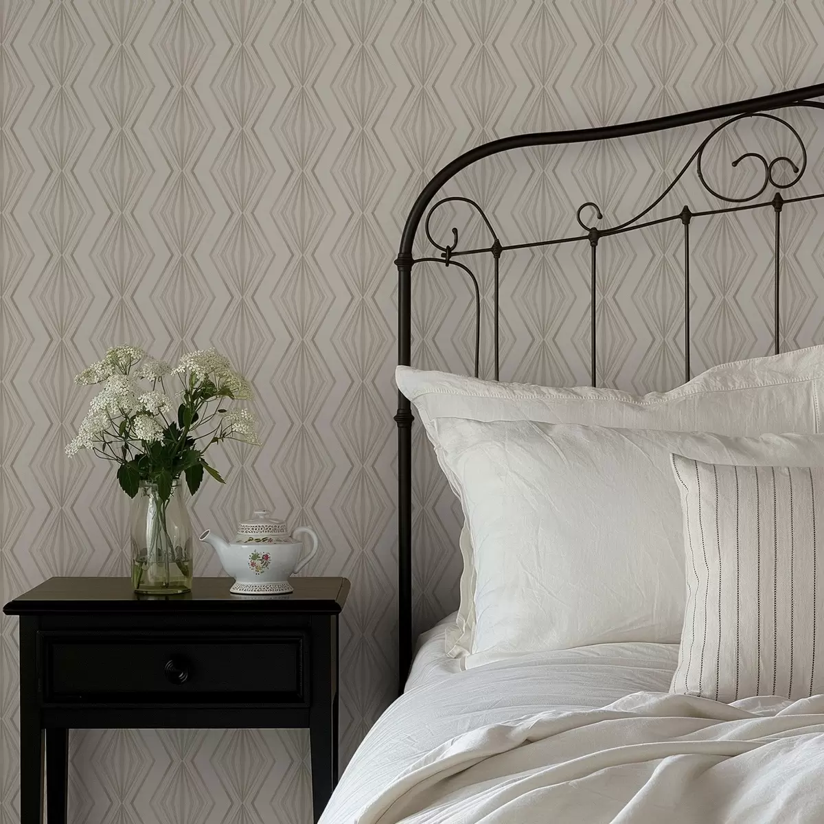 Bakgrunn Lett diamantornament i rolige beige toner a00925v2