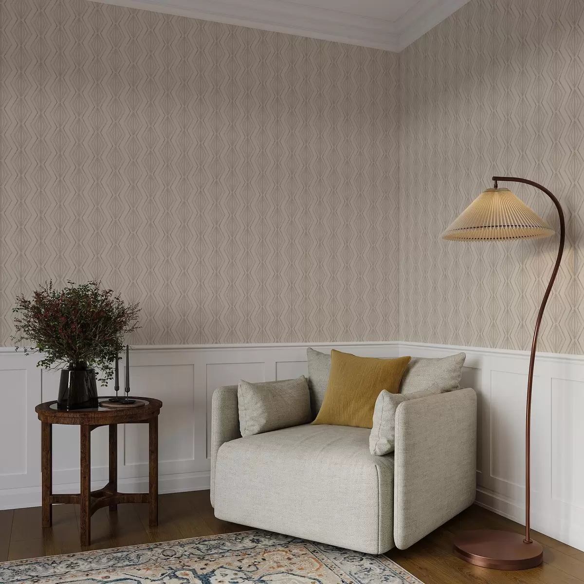 Bakgrunn Lett diamantornament i rolige beige toner a00925v2