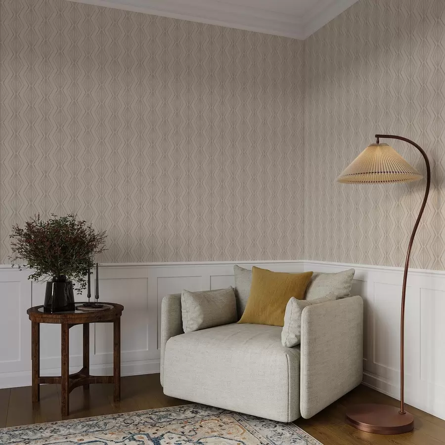 fototapeter Lett diamantornament i rolige beige toner a00925v2