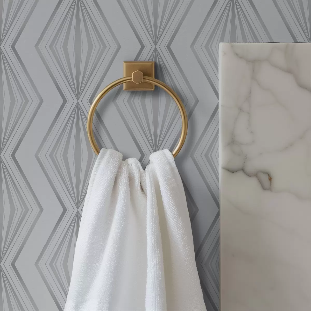 Bakgrunn Stripete diamantformer i en kjølig gråblå palett a00925v3