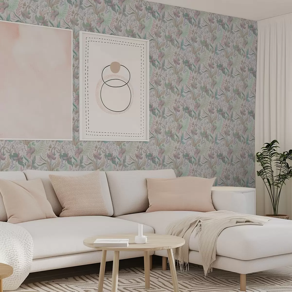 Bakgrunn Delikate pastellfargede blomster og blader på lys bakgrunn a00931