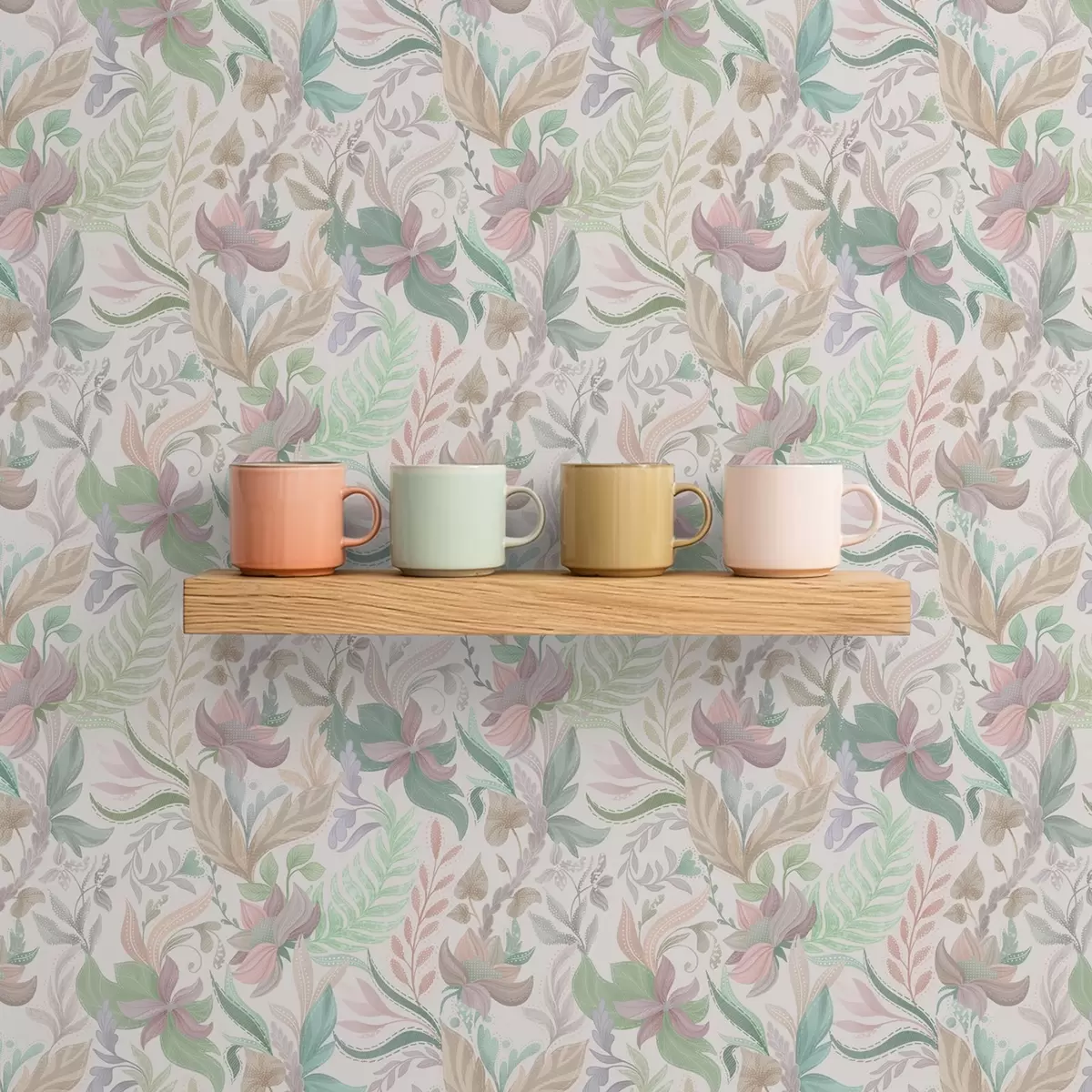 Bakgrunn Delikate pastellfargede blomster og blader på lys bakgrunn a00931