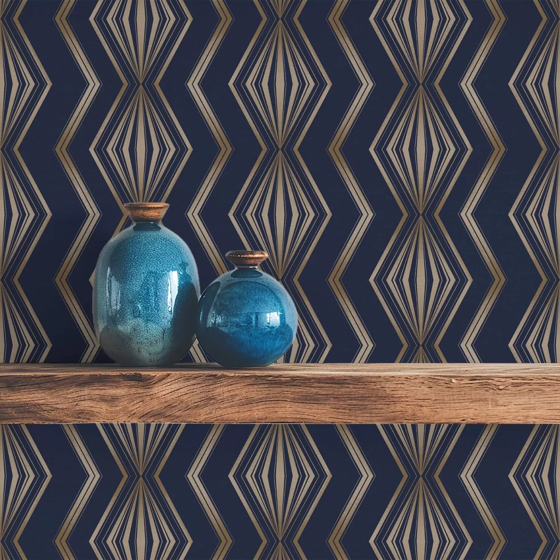 fototapeter Mørkeblå diamant geometrisk mønster a00973