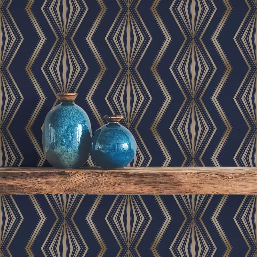 fototapeter Mørkeblå diamant geometrisk mønster a00973