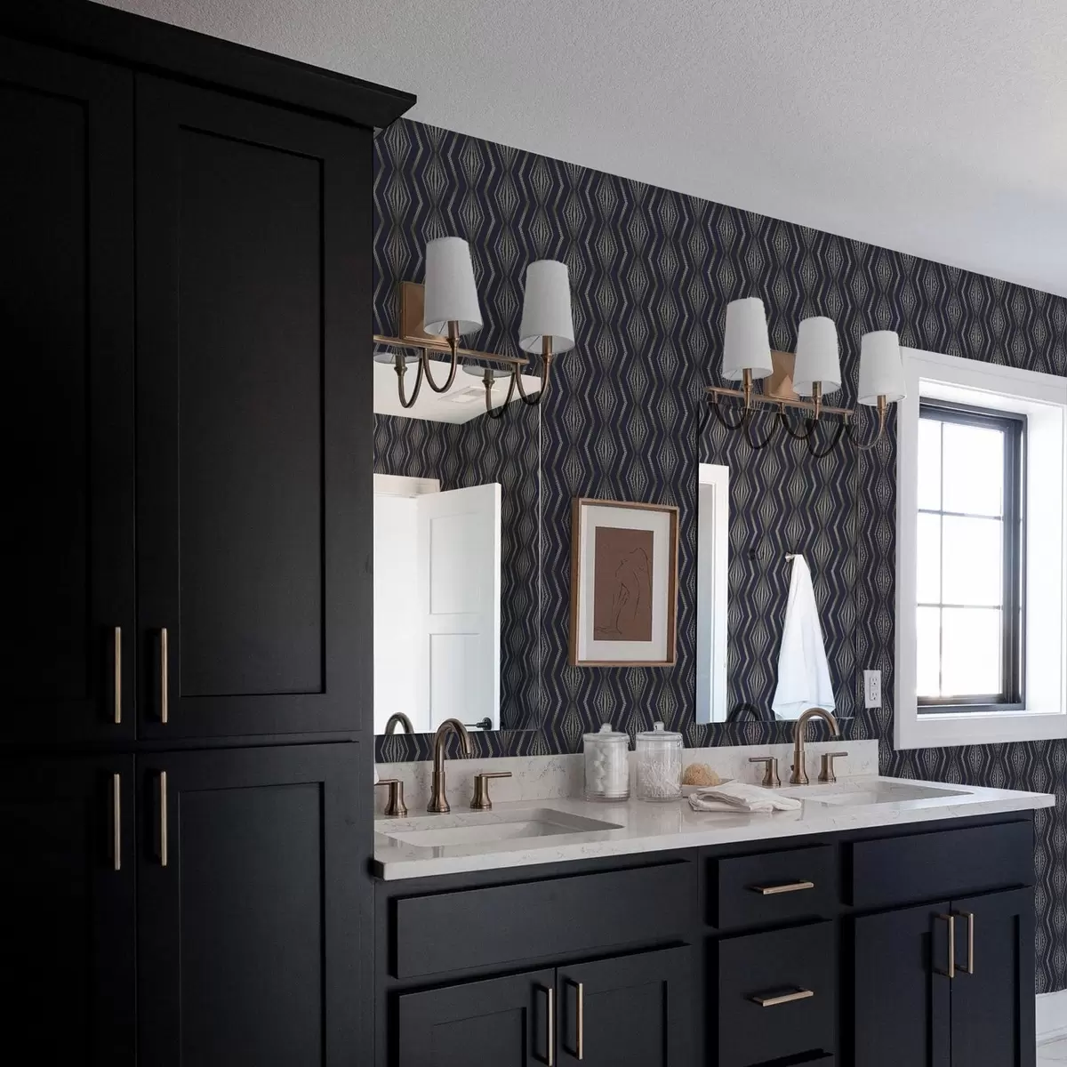 Bakgrunn Mørkeblå diamant geometrisk mønster a00973