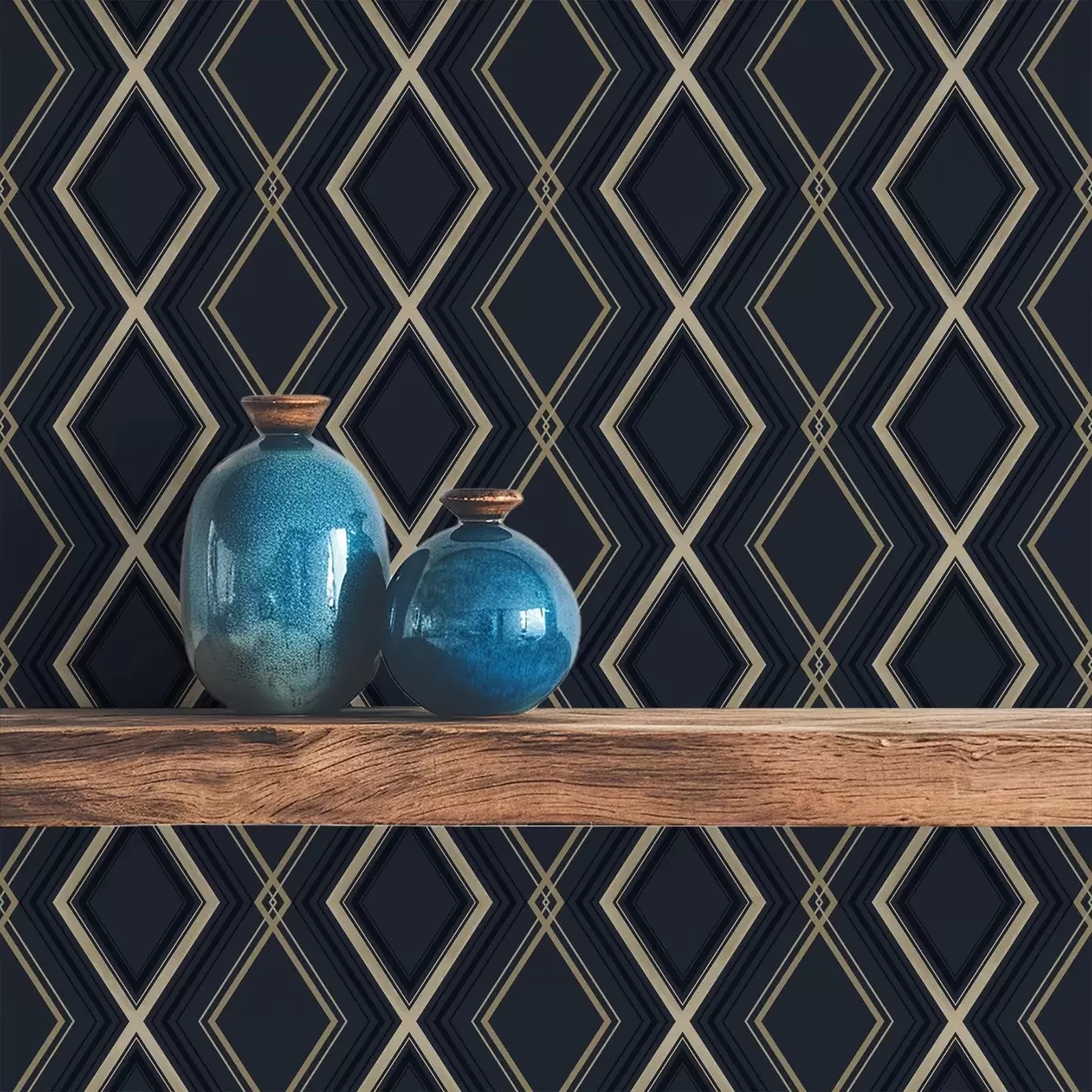 Bakgrunn Mørkeblå diamantrute med tynne lyse linjer a00975