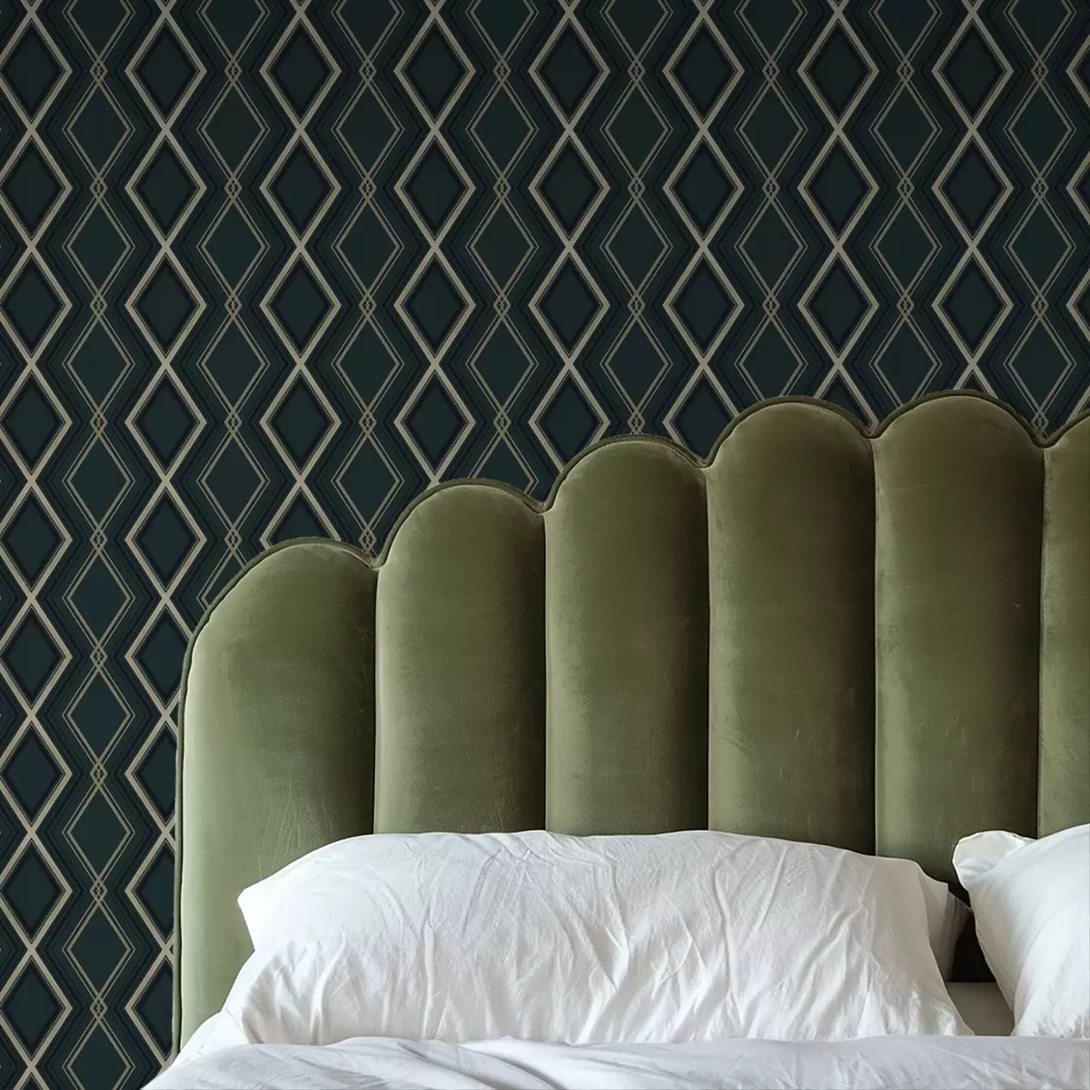 Bakgrunn Mørk blågrønn bakgrunn med et repeterende diamantmønster a00975v1