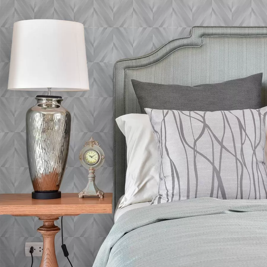 fototapeter Geometri av vinklede streker i en kjølig gråblå palett a00983v2