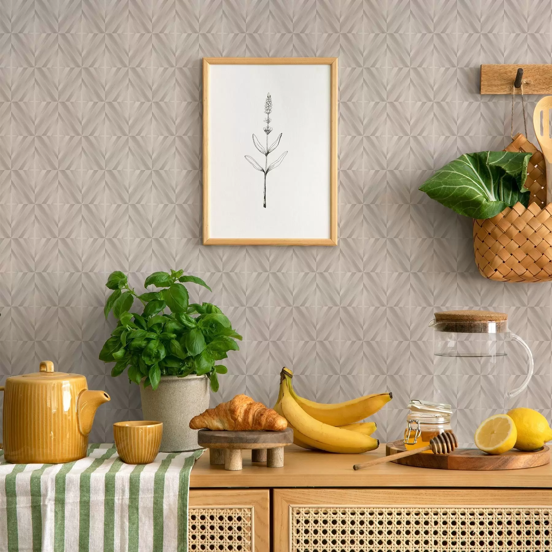 fototapeter Lyse firkanter med kryssende myke diagonale streker a00984