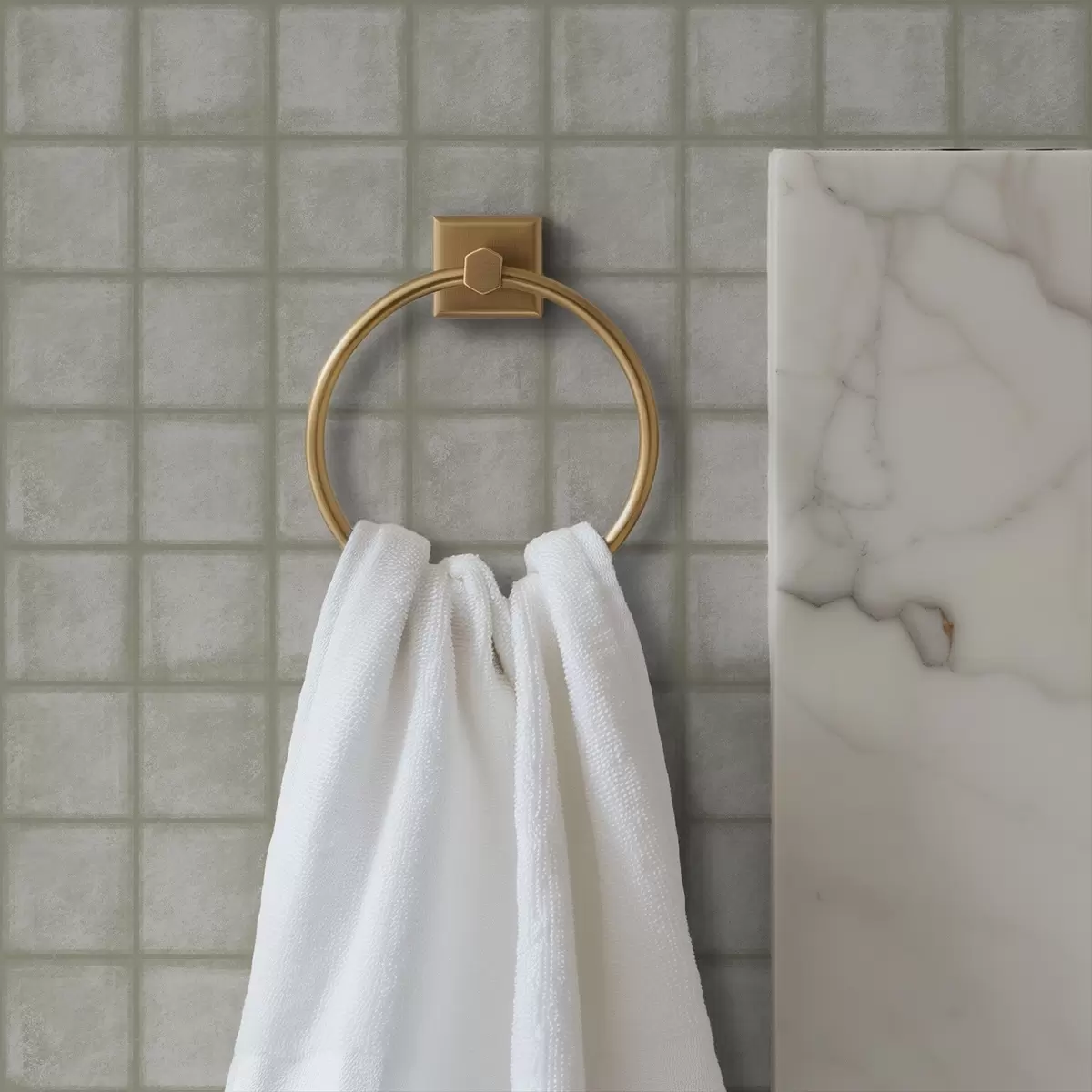 Bakgrunn Imitasjon av firkantede fliser i en myk grågrønn palett a00988