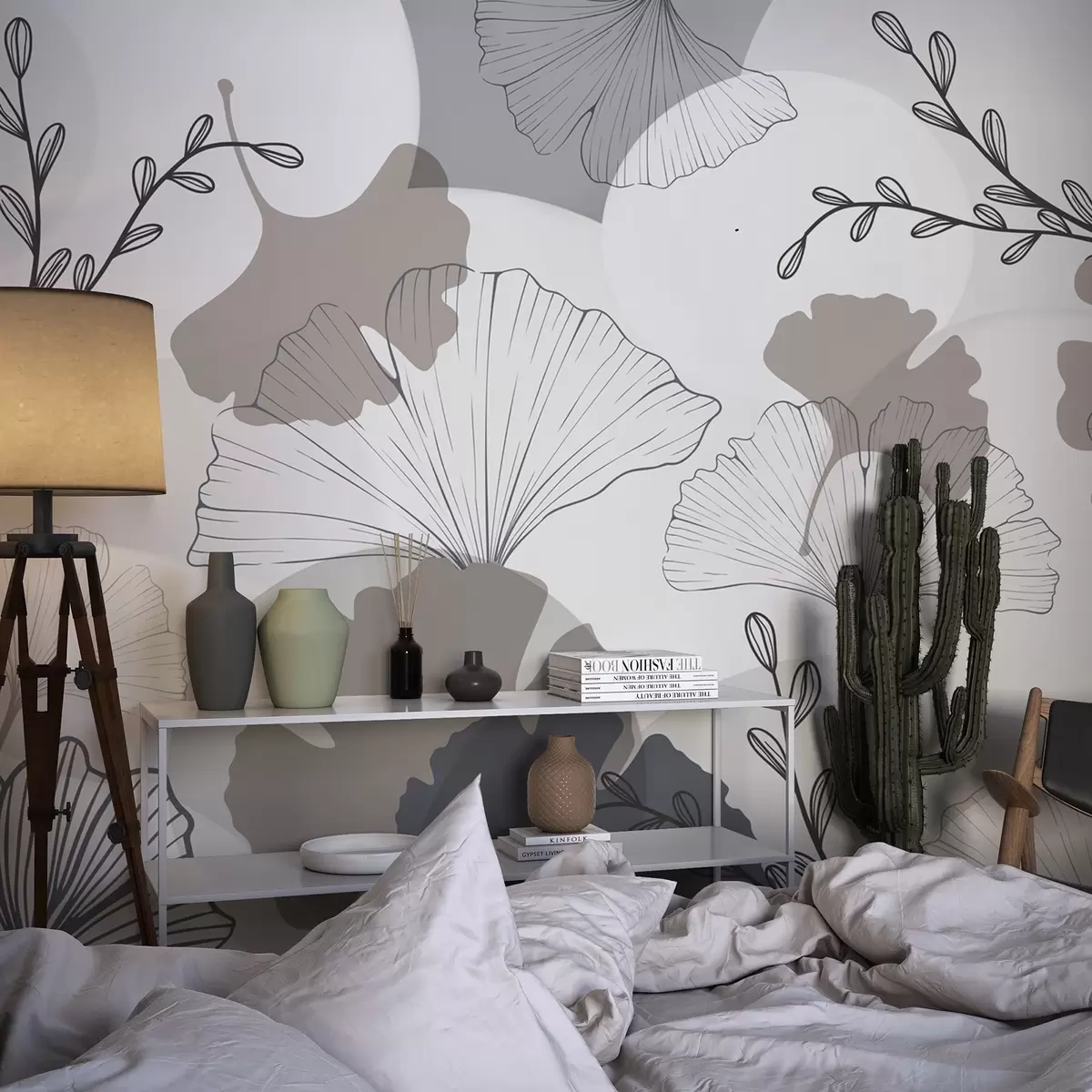 fototapeter Minimalistiske ginkgoblader w04913