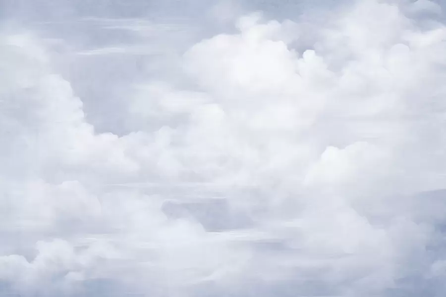 fototapeter Pastellfarget himmel med hvite skyer og en myk og minimalistisk estetikk w09589