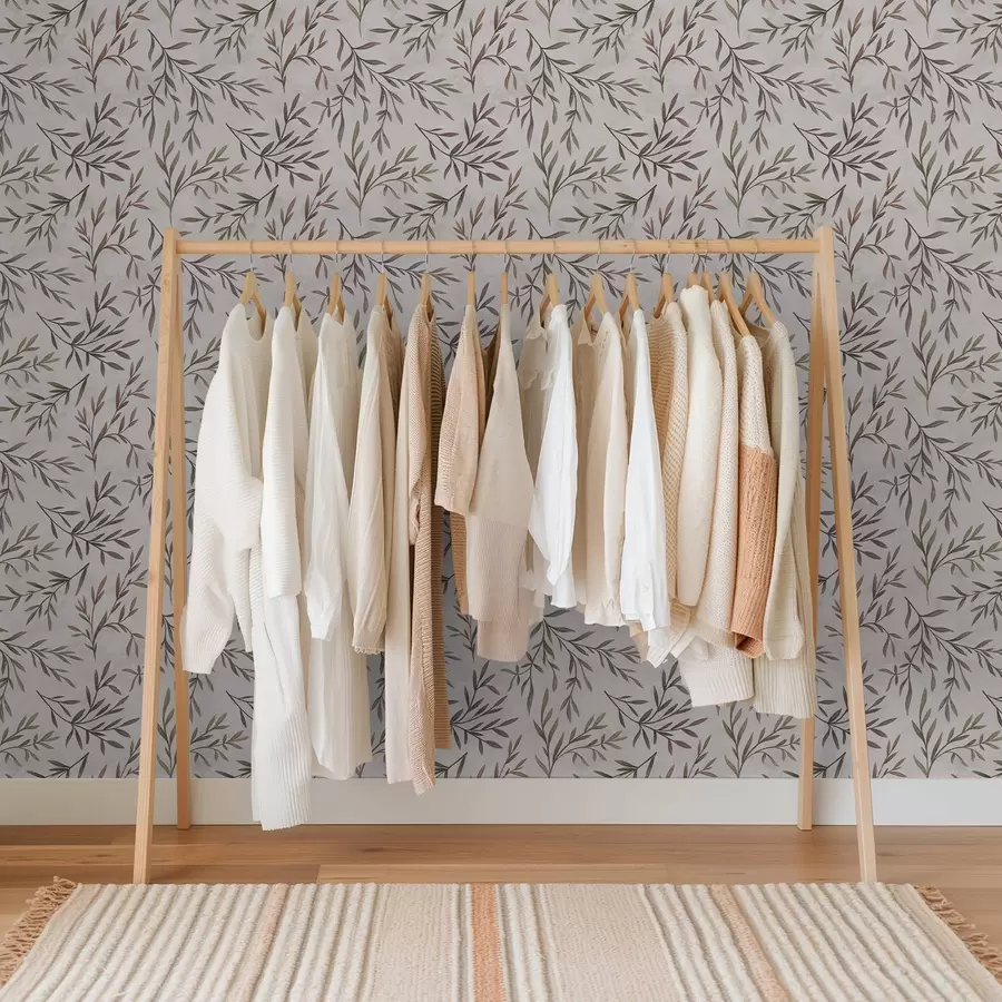 fototapeter Flerfargede grener med blader på lys bakgrunn a00936v3