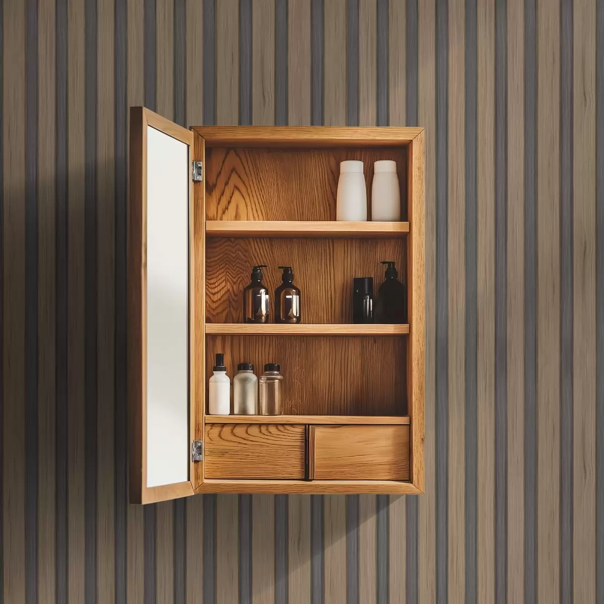 Bakgrunn Vertikale trelameller med mørkegrå innsatser a00991