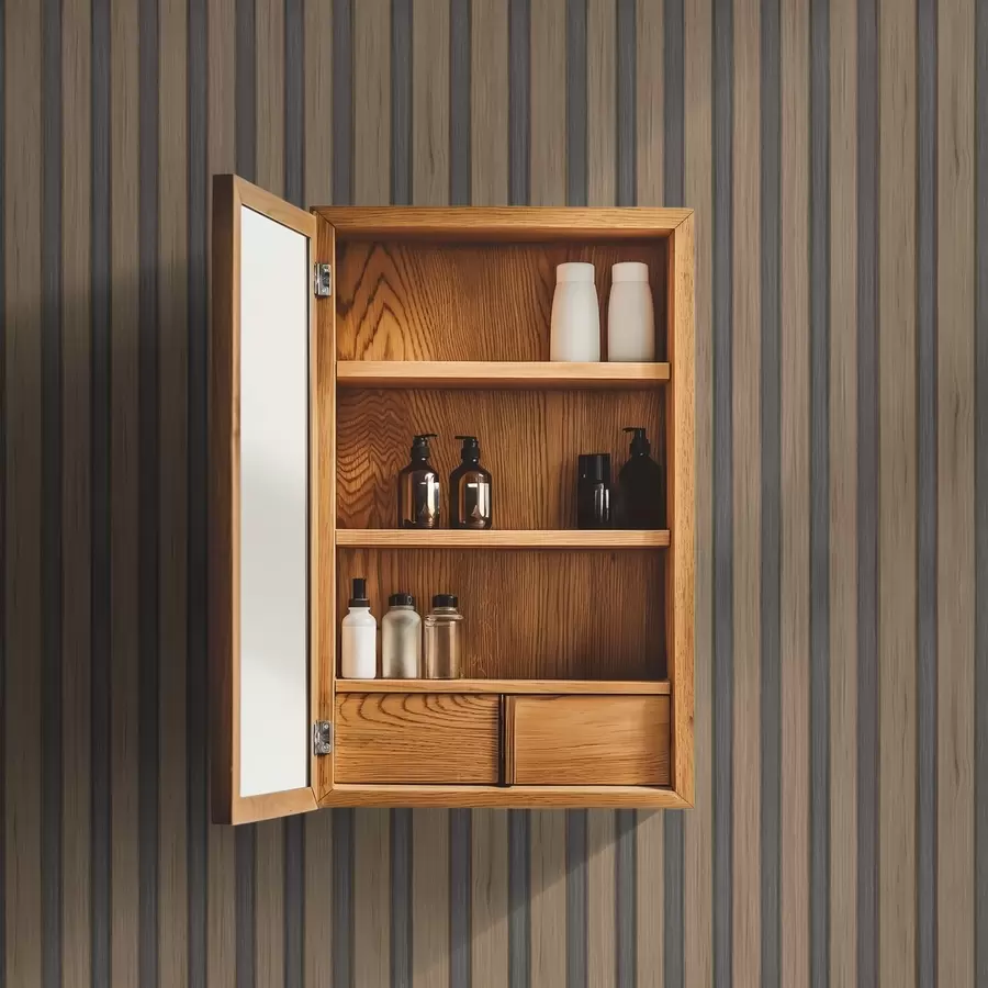 fototapeter Vertikale trelameller med mørkegrå innsatser a00991