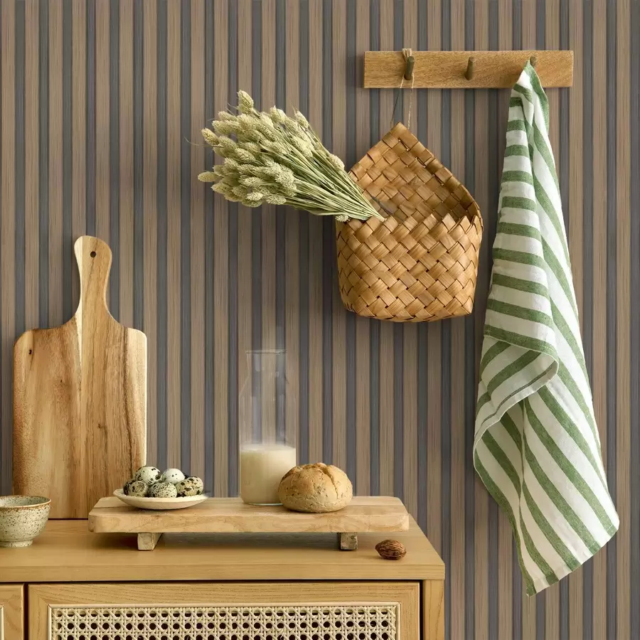 fototapeter Vertikale tre- og grå lameller med kontrastfylt rytme a00992