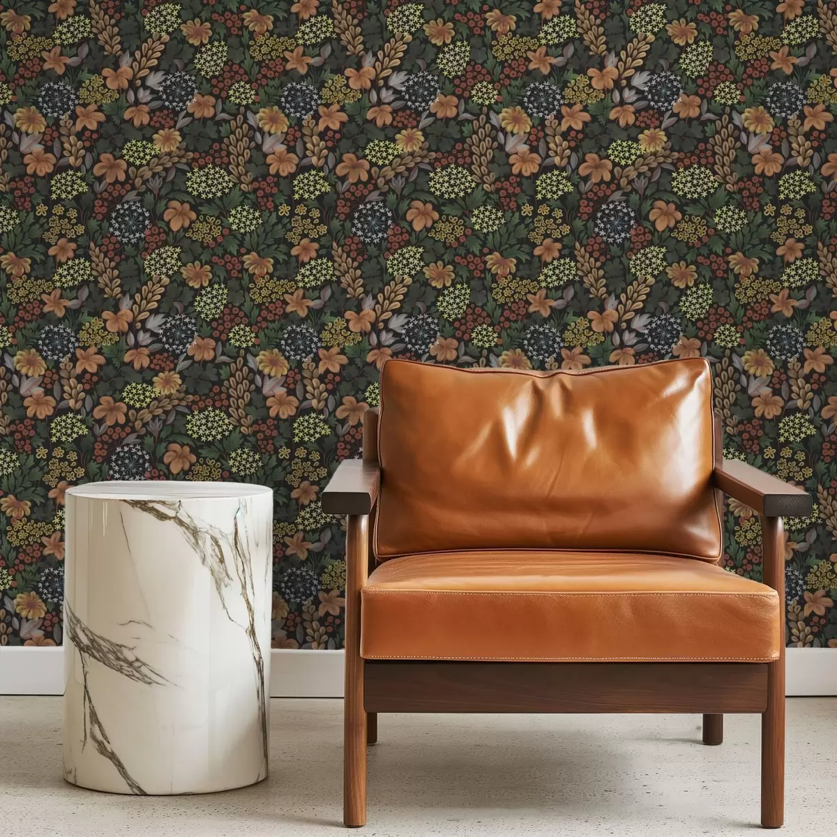 Bakgrunn Varm natt hage med gule blomster og frodig løvverk a00996v1