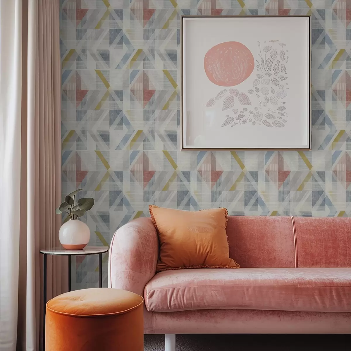 Bakgrunn Geometrisk design med en rød diamant i midten a01055