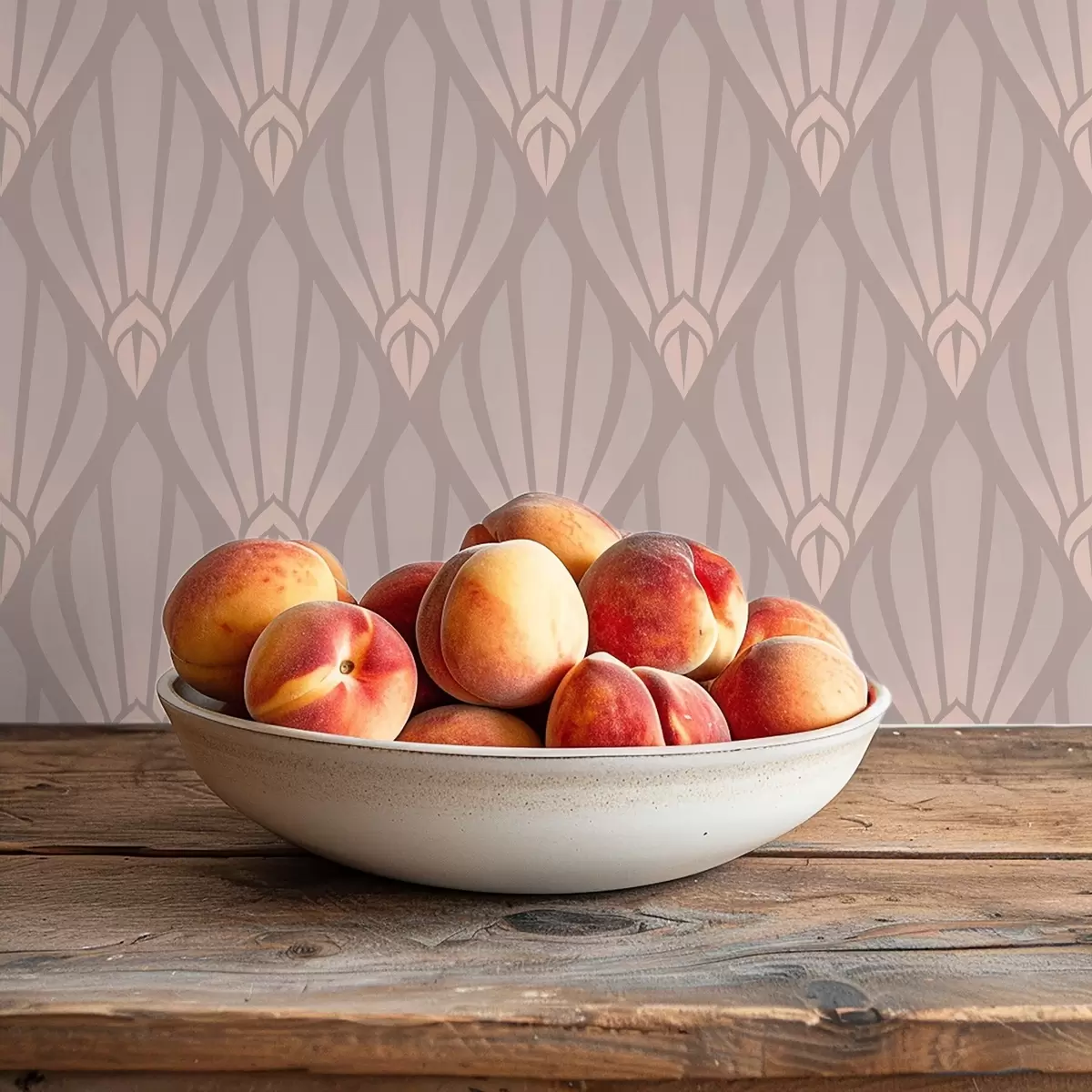 Bakgrunn Pulveraktig beige Art Deco med myke vifter a01064v1