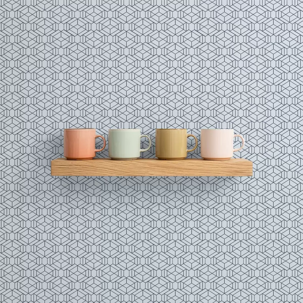 Bakgrunn Lyseblå geometrisk kubemønster a01066