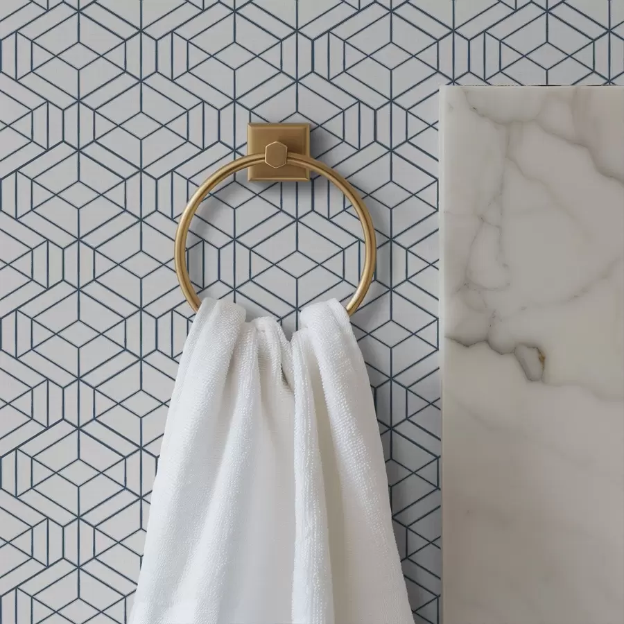 fototapeter Hvit bakgrunn med blå tredimensjonale geometriske kuber a01067