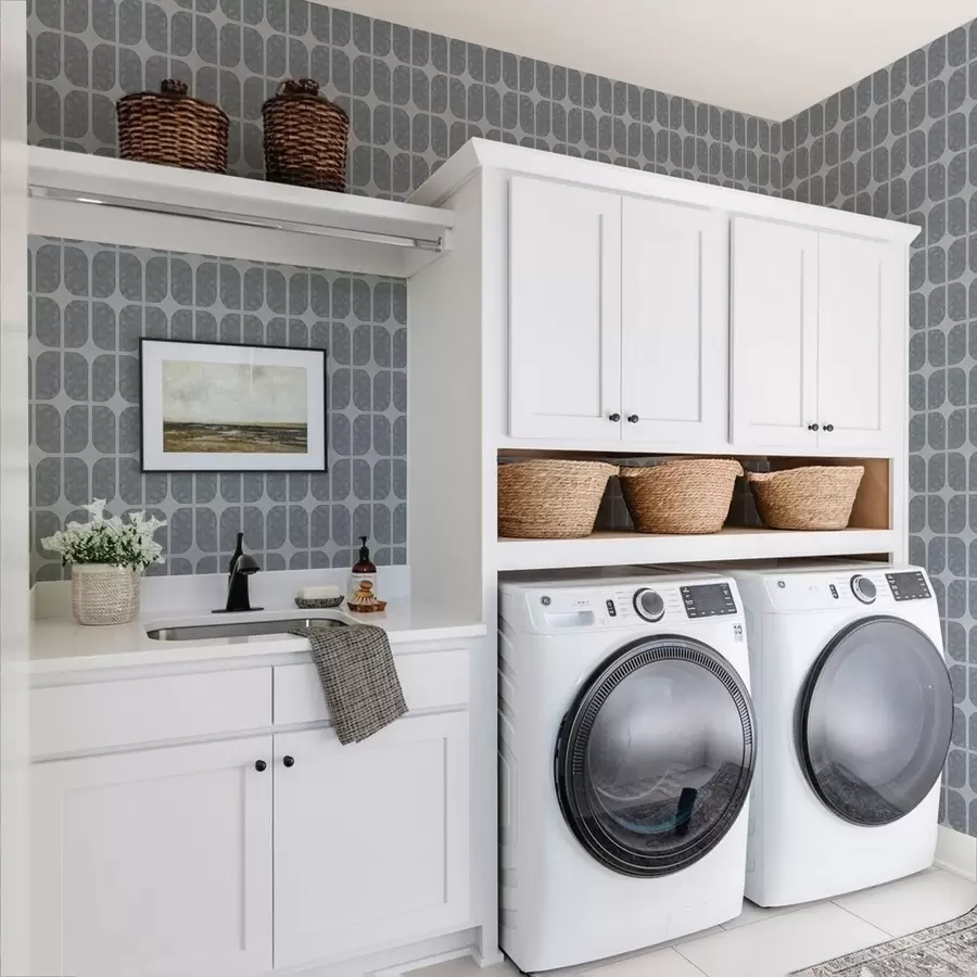 fototapeter Grå mosaikk med rektangulære buer og myk tekstur a01068