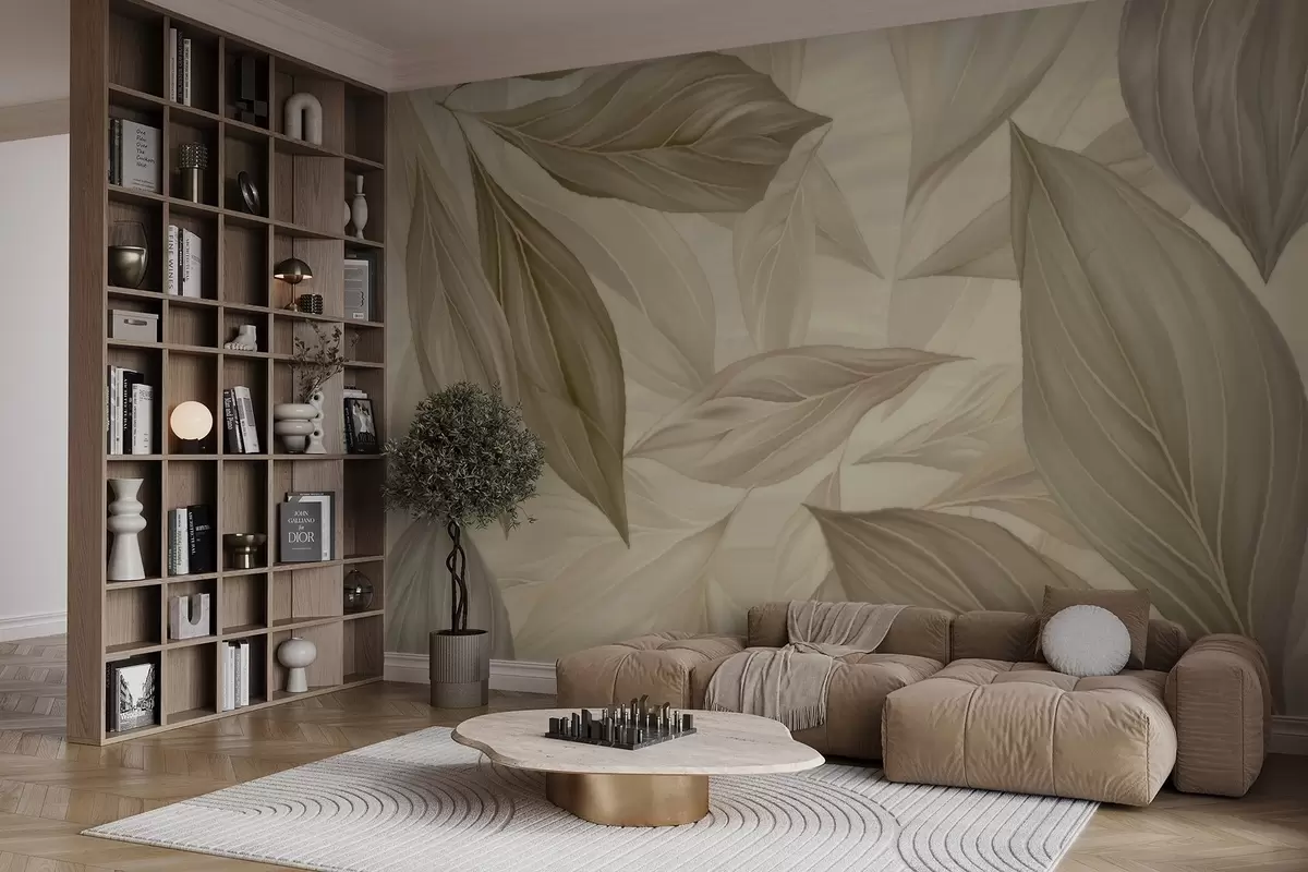 fototapeter Abstrakte delikate blader w04969