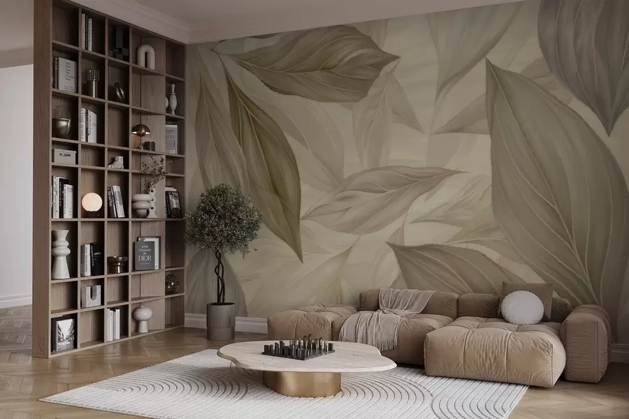 fototapeter Abstrakte delikate blader w04969