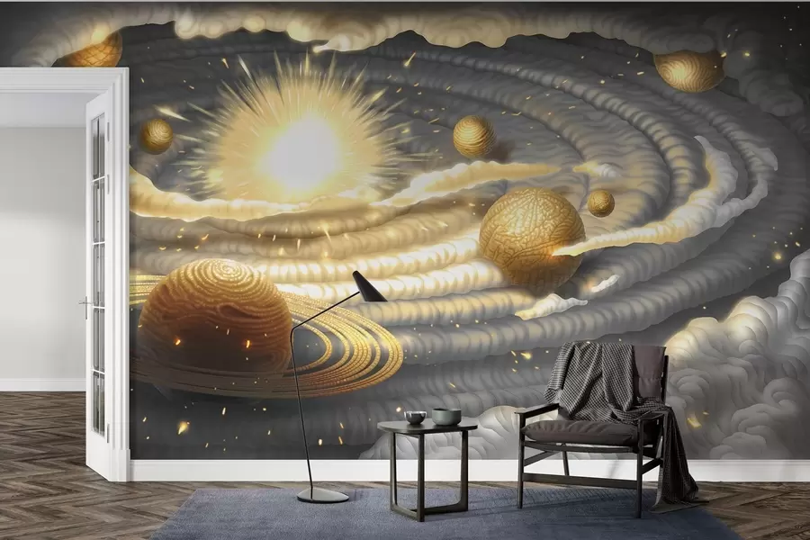 fototapeter Kosmisk dans av himmellegemer w01967