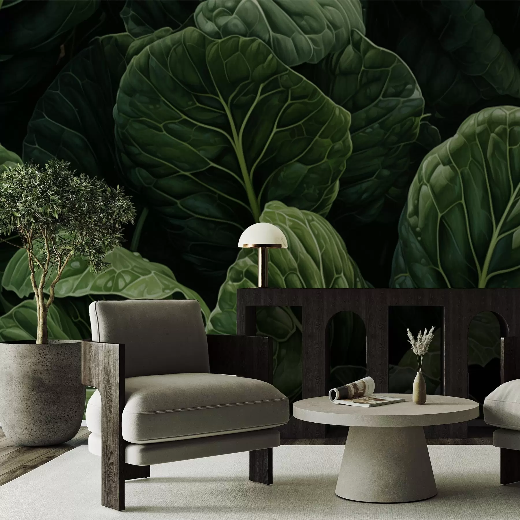 fototapeter Lekne grønne blader w05043